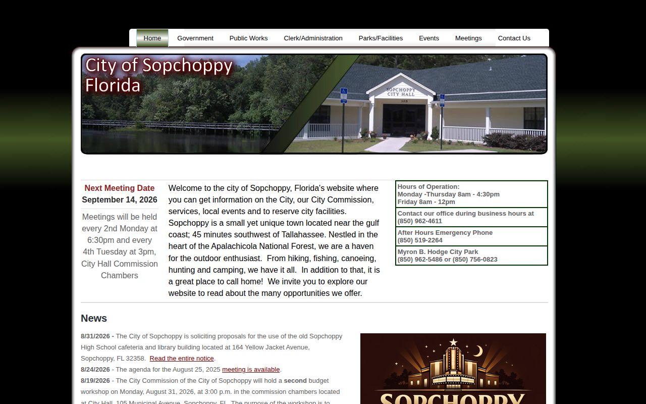 Official City of Sopchoppy contact source for arrest inquiry routing